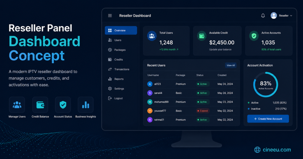 Reseller Panel Dashboard Concept