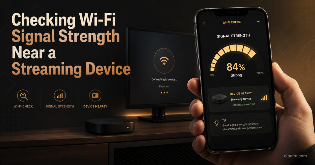 Checking Wi-Fi signal strength near a streaming device