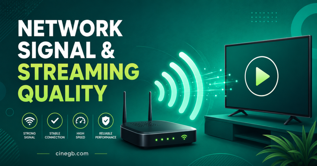 Network Signal and Streaming Quality Concept