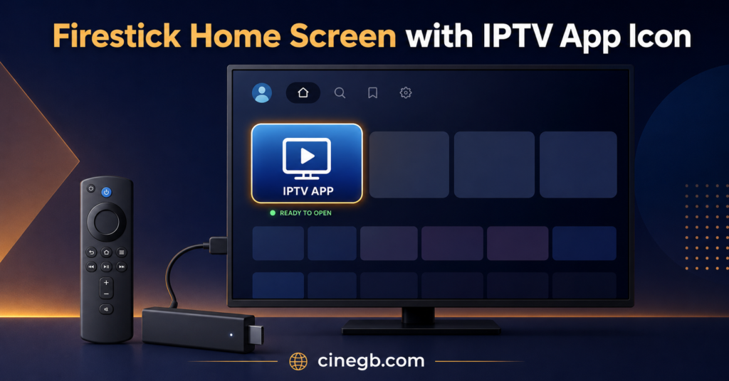 Firestick Home Screen with IPTV App Icon