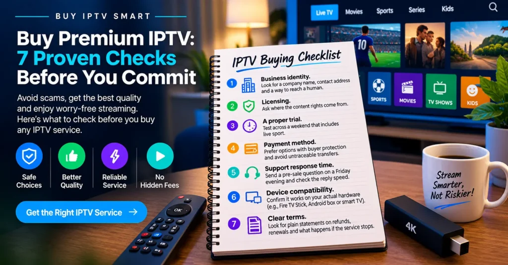 Checklist on a notepad beside a remote control and streaming stick